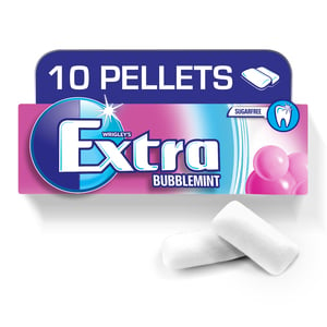 Wrigley's Extra Bubble Mint Gum, 10 pcs