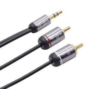 Trands 3.5mm To 2 RCA Audio Auxiliary Stereo Y Splitter Cable Male To Male 1 Meter Cable CA3187