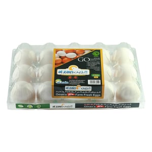 Al Zain Oman's Farm Fresh White Eggs 15 pcs
