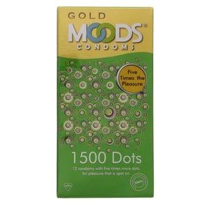 Moods Gold Condoms 1500 Dots 12 pcs
