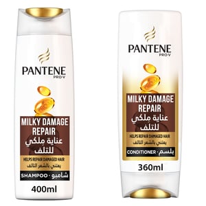 Pantene Pro-V Milky Damage Repair Shampoo 400 ml + Conditioner 360 ml
