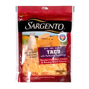 Sargento Shredded Taco Natural Cheese With Authentic Seasonings 226 g