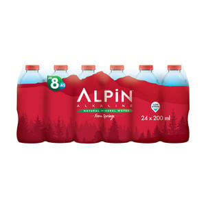 Alpine Natural Mineral Water 24 x 200 ml