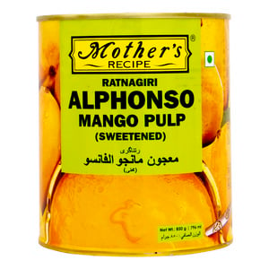 Mother Recipe Ratnagiri Alphonso Mango Pulp Sweetened 850 g