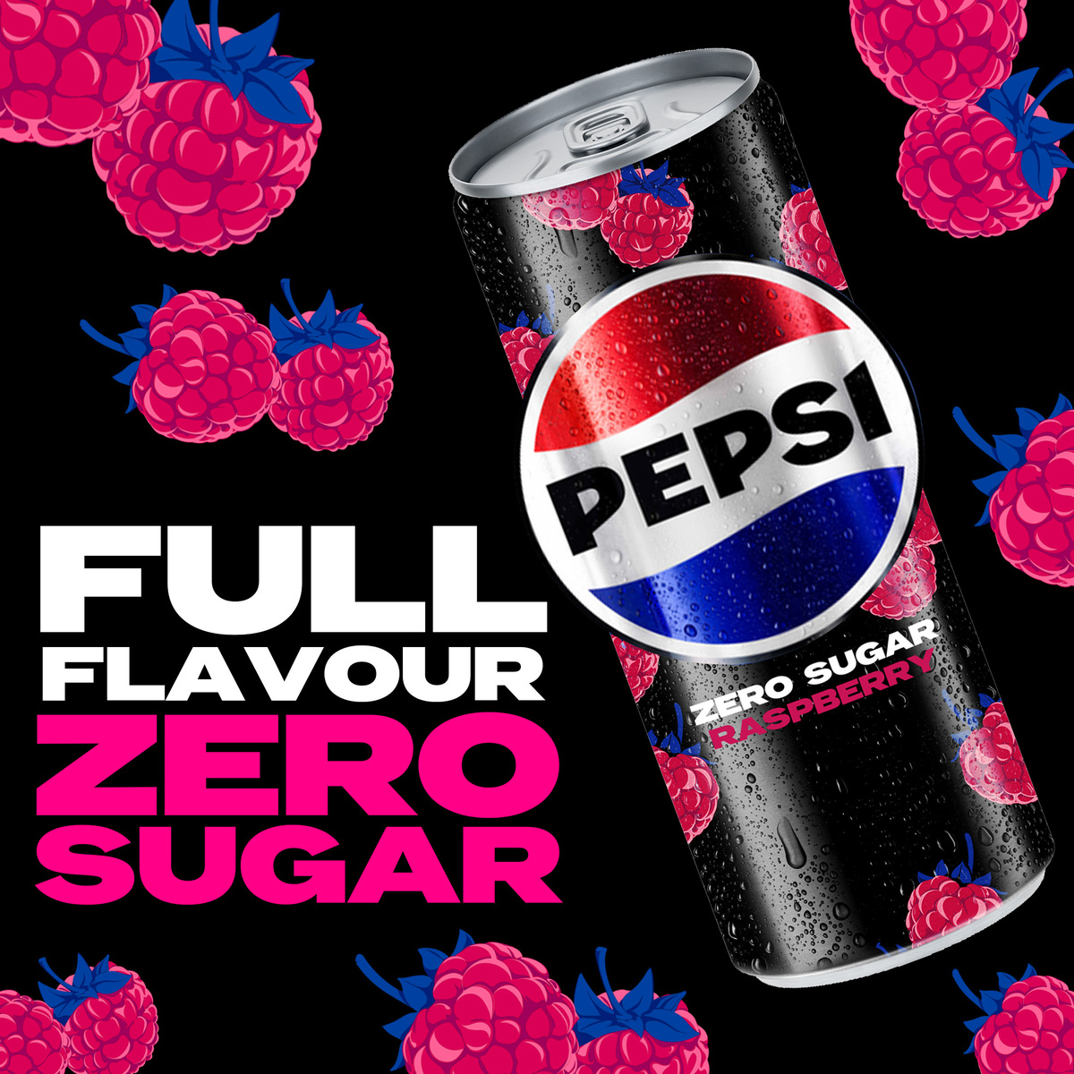 Pepsi Zero Raspberry Can Cola Beverage 330 ml