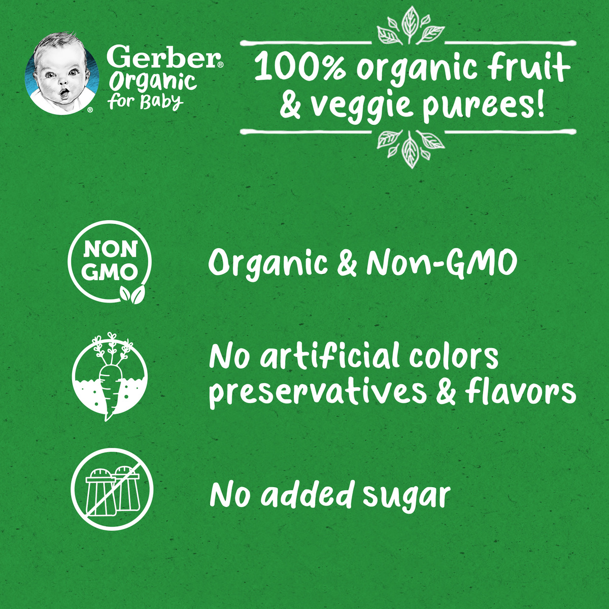 Gerber Organic Pear Apple & Banana Baby Food From 6 Months 90 g