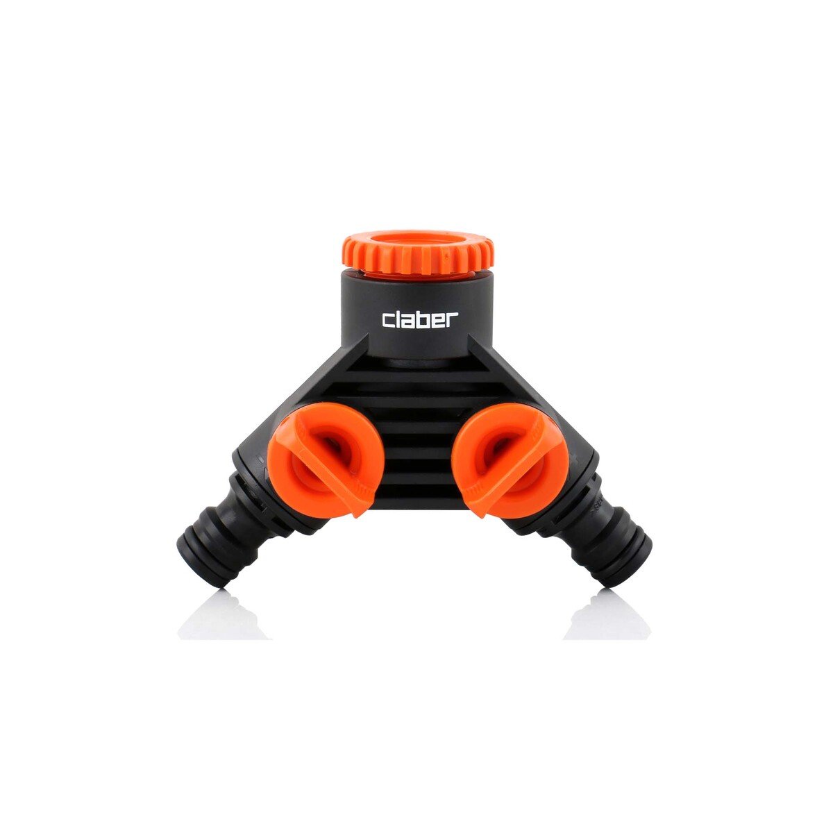 Claber Double Tap Connector, Black/Orange, 8599