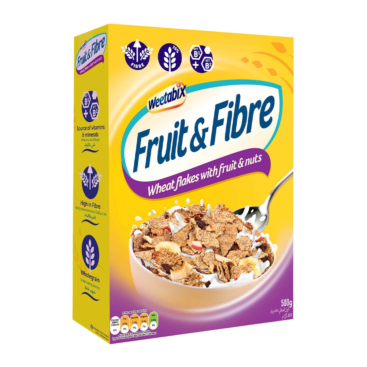 Weetabix Fruit & Fibre Wheat Flakes, 500 g