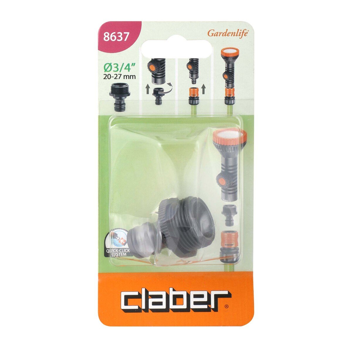 Claber Sprinkler Connector, Black, 8637