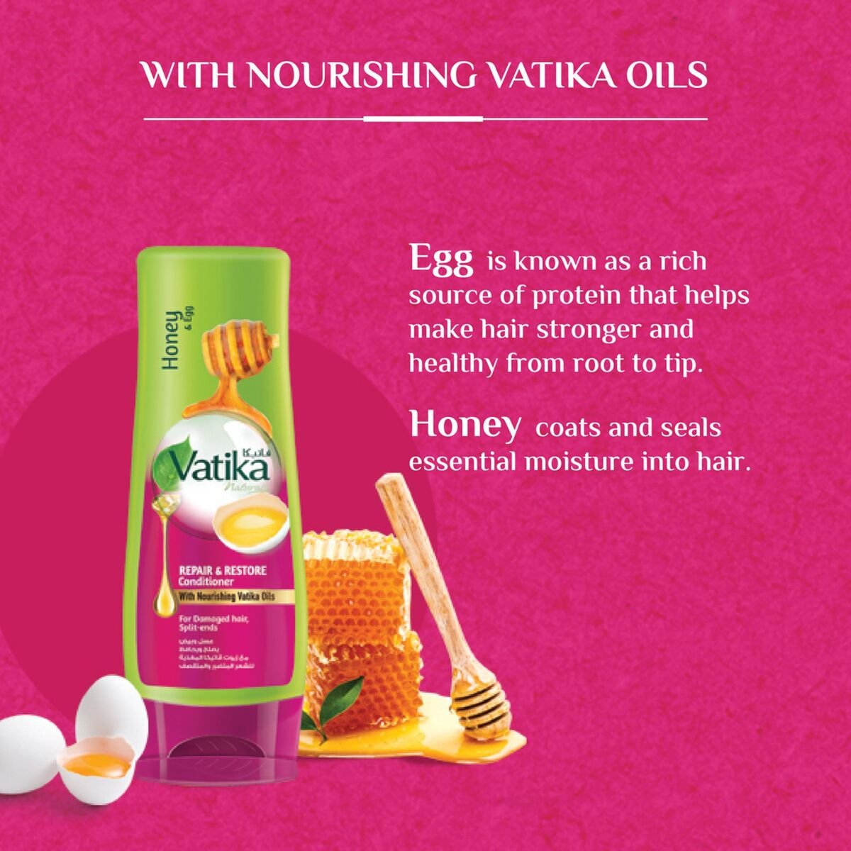 Vatika Naturals Repair & Restore Conditioner Enriched with Egg & Honey 200 ml