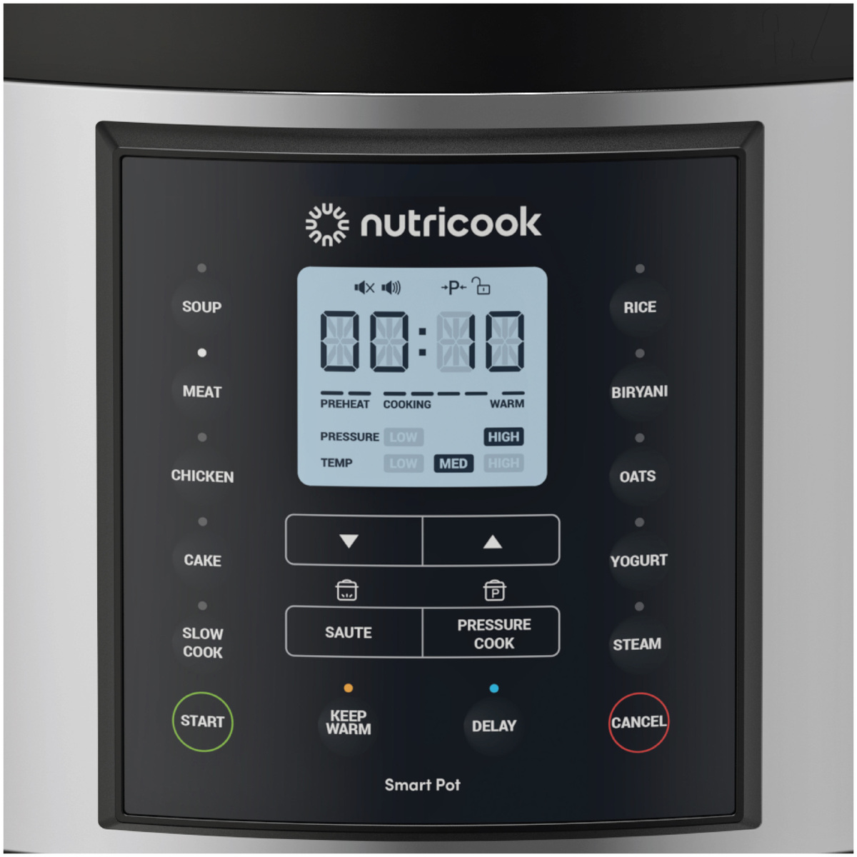 Nutricook Smart Pot 2 Plus, 9 in 1 Electric Pressure Cooker, 9.5 L, 1500 W, Stainless Steel/Black, NC-SP210L