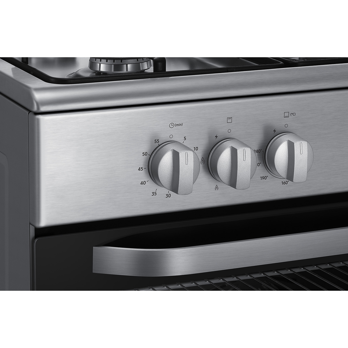 Samsung NX5500BM Gas Cooking Range with Triple Power Burner and Auto Turnspit, 90 x 60 cm, Silver, NX36BG48531SSG
