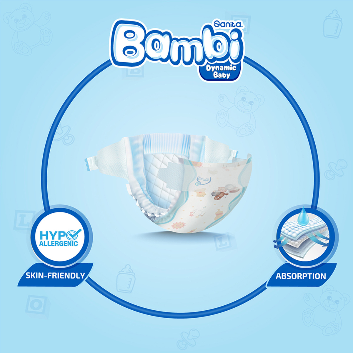 Sanita Bambi Baby Diaper Mega Pack Size 6 XX-Large 16+kg 52 pcs