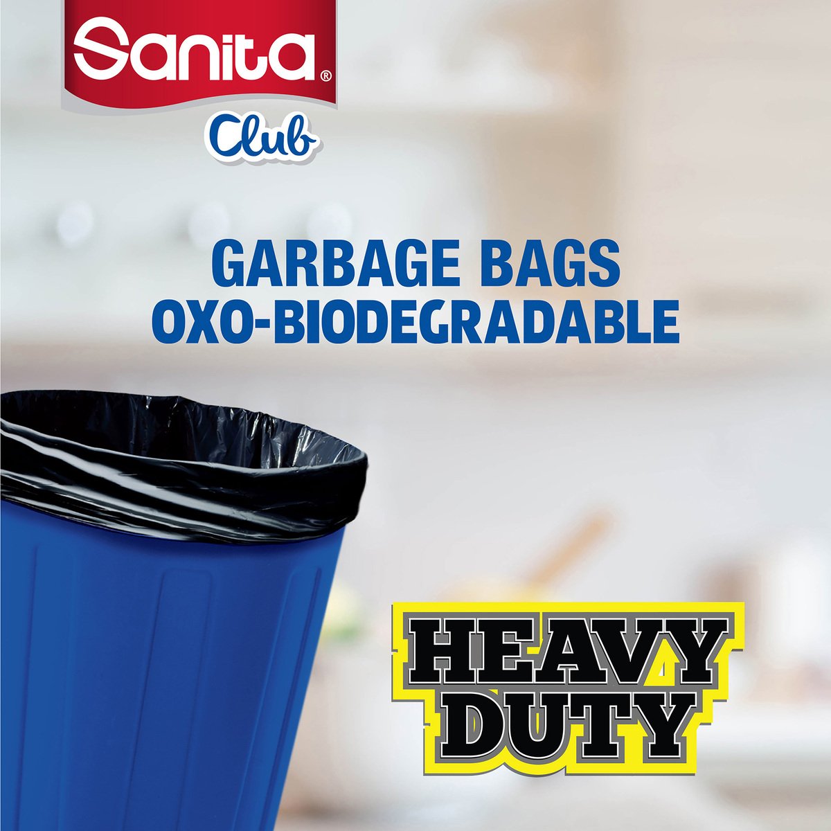 Sanita Club Garbage Bags Heavy Duty Large 50 Gallons Size 76 x 95cm 45pcs