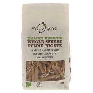 Mr. Organic Italian Organic Whole Wheat Penne Rigate Pasta 500 g