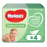 Huggies Natural Care Baby Wipes 4 x 56pcs