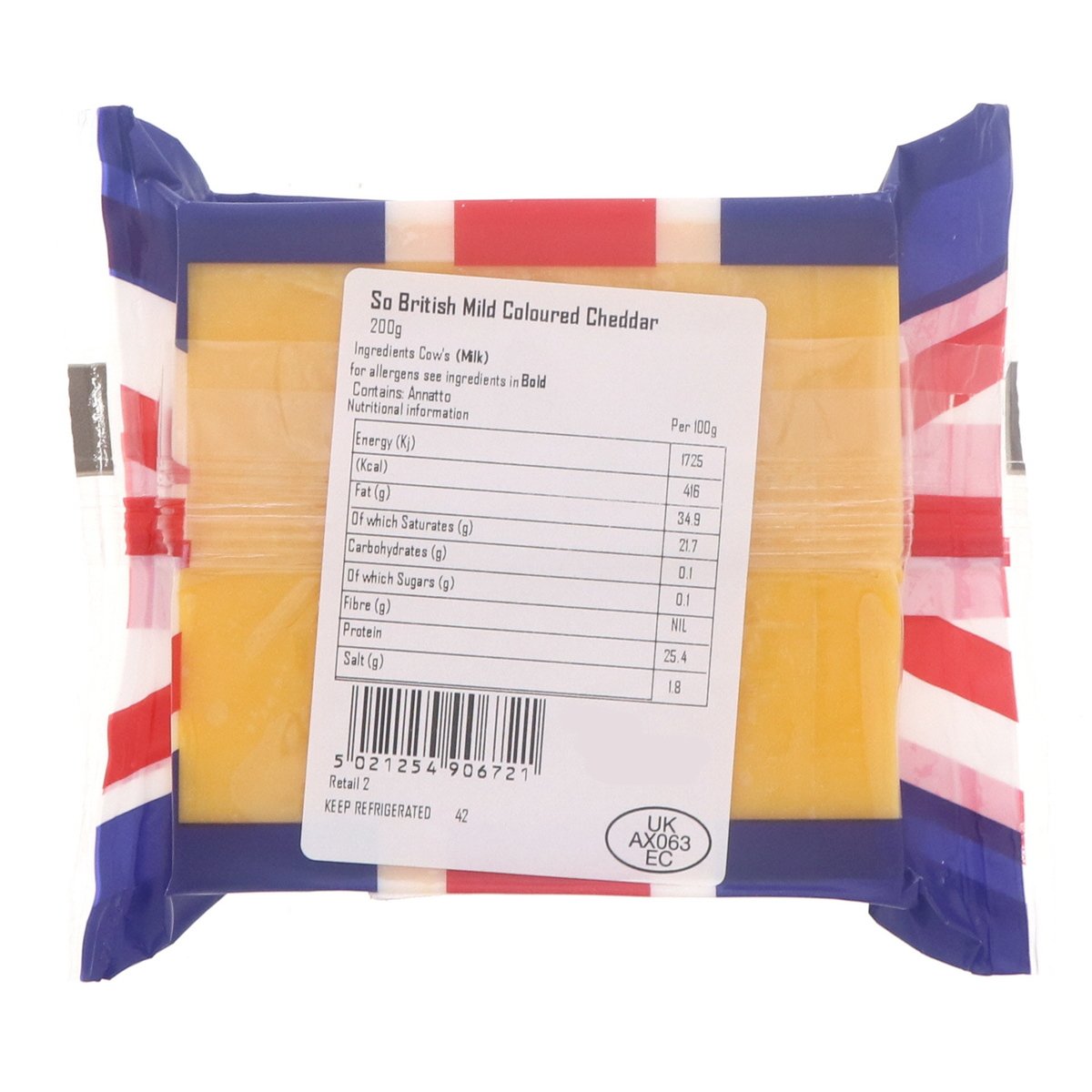 So British Mild Coloured Cheddar Cheese 200 g