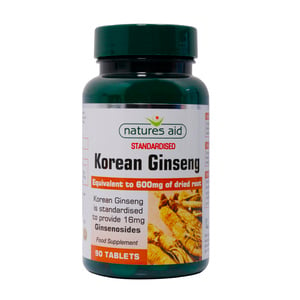 Natures Aid Korean Ginseng Food Supplement 90 Tablets