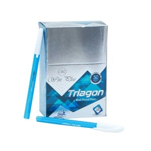 Win Plus Triagon Ballpoint Pen 1.0mm 50's Blue
