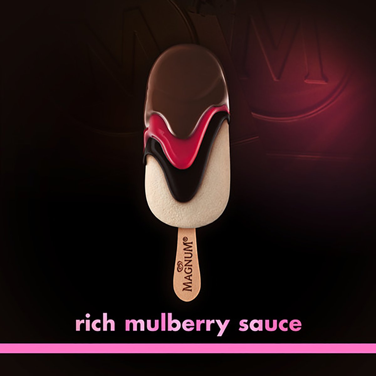 Magnum Mini Ice Cream Stick Double Mulberry 6 x 60 ml
