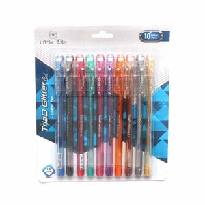 Win Plus TriaD Glitter Gel Glitter Pen 1.0mm 10's