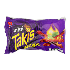 Takis Fuego Hot Chili Pepper & Lime Bite Size Tortilla Chips 35 g