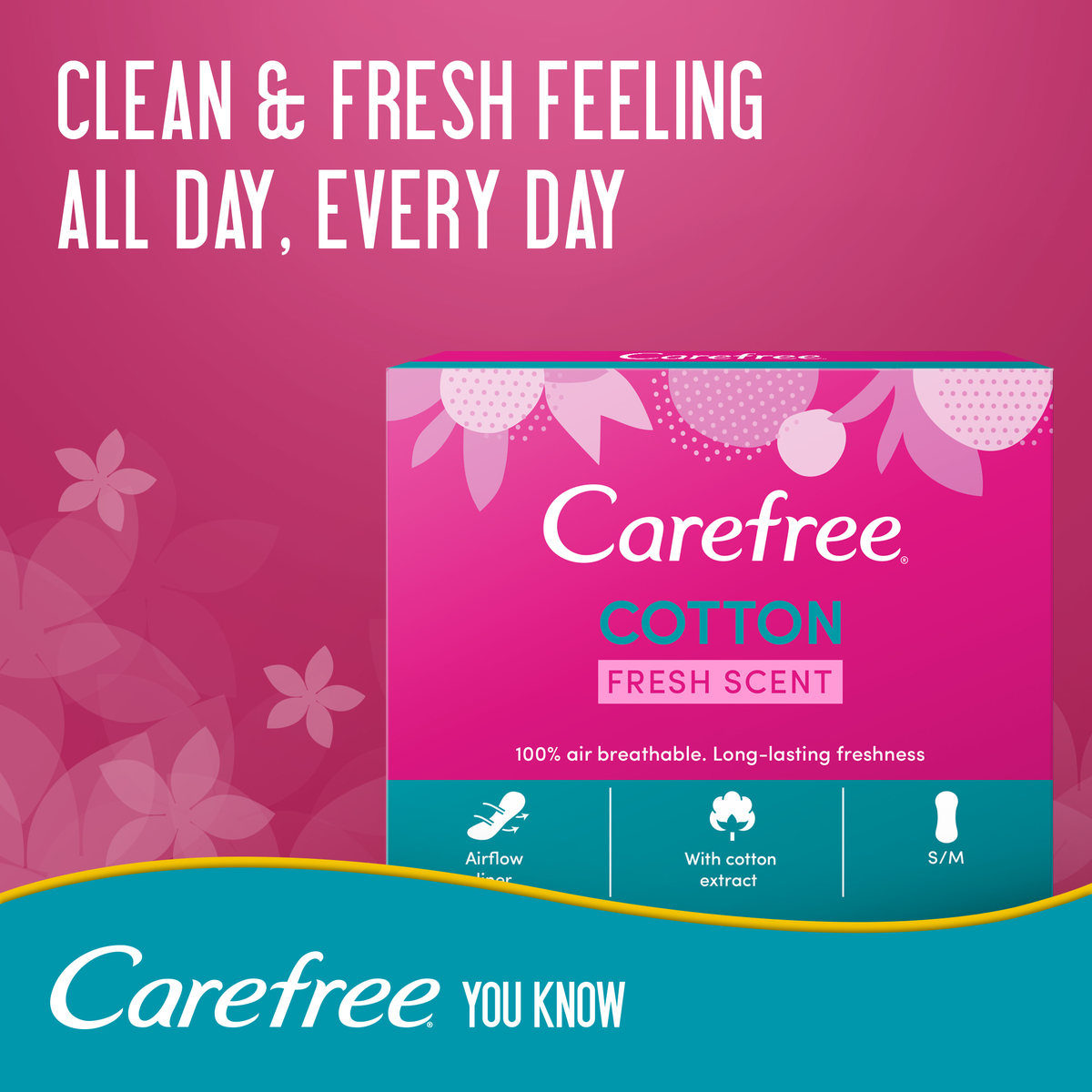 Carefree Panty Liners Cotton Feel Fresh Scented 76pcs