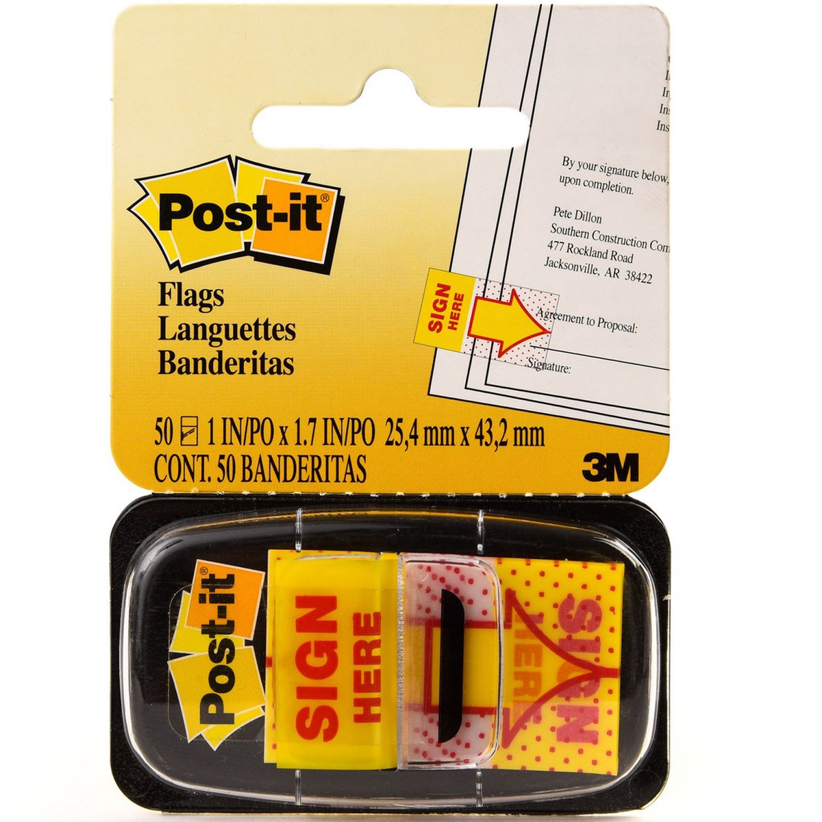 3M Post-it Printed Flags & Markers Sign Here  1in x 1.7in 50 Sheets