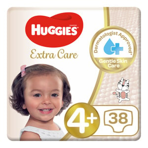 Huggies Extra Care Diapers Size 4+, 10-16kg 38pcs