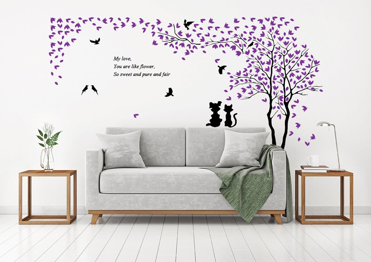 Maple Leaf Home Tree Acrylic Wall Stickers 06 4000x2246mm