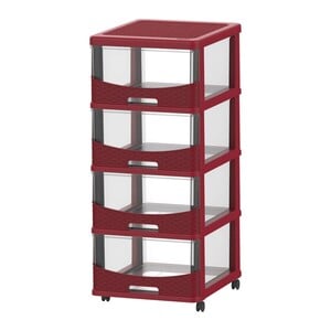 Cosmoplast Rattan Storage Cabinet 4Layer IFHHST554 Assorted Colors
