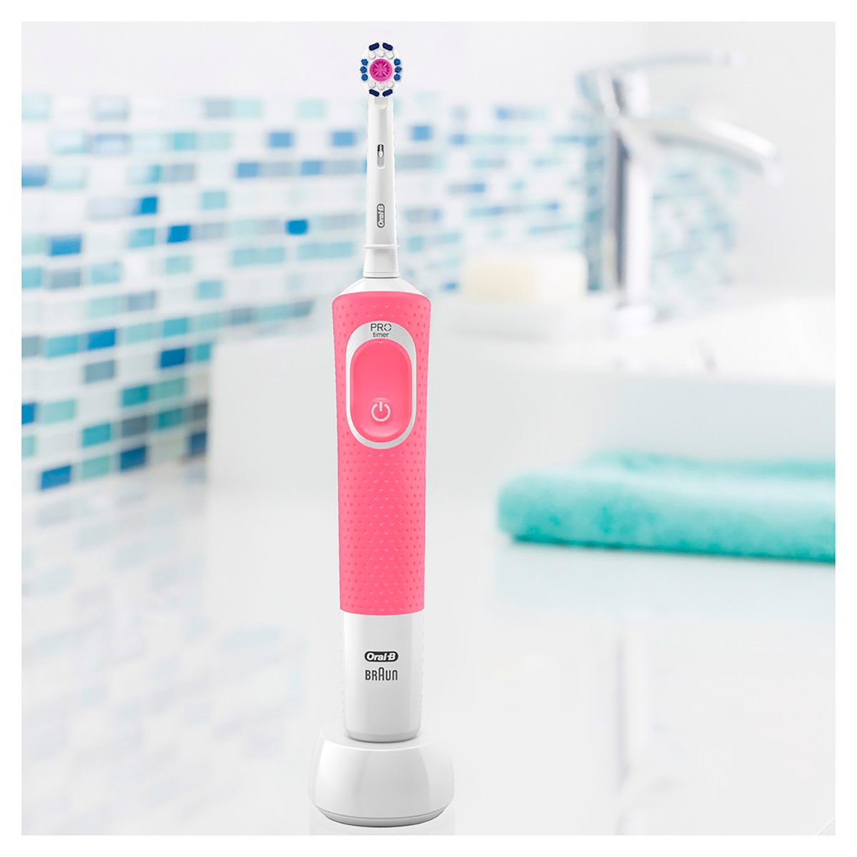 Oral-B Vitality Plus 3DWhite Rechargeable Electric Toothbrush D100.413.1 Pink