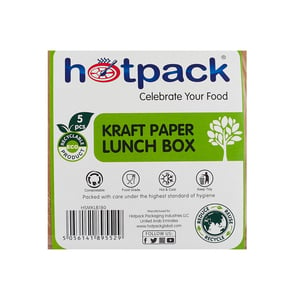 Hotpack Kraft Paper Lunch Box 5pcs