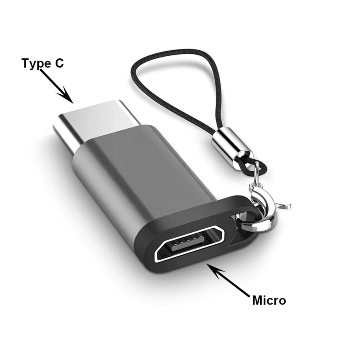 Trands Micro to Type-C Connector Adapter with Keychain CA366
