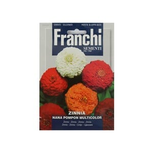 Franchi Flower Zinnia Dwarf Pom Pom Mixed Seeds FFS358/1