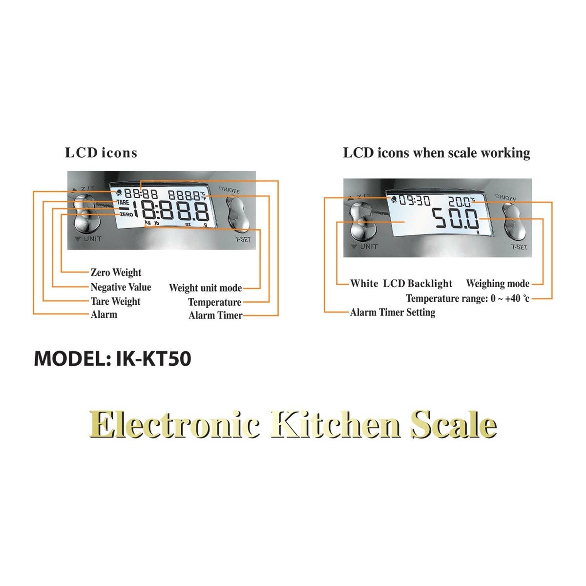 Ikon Digital Kitchen Scale IK-KT50