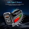 Iends Car Charger with Dual Port (Type-C and USB)AD641, Black