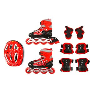 Sports Inc Inline Skate Shoe + Helmet+ Elbow + knee support Set HJ-F015 Kids Size 34-38 Mediam