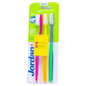 Jordan Classic Toothbrush Medium Assorted Color 3 pcs