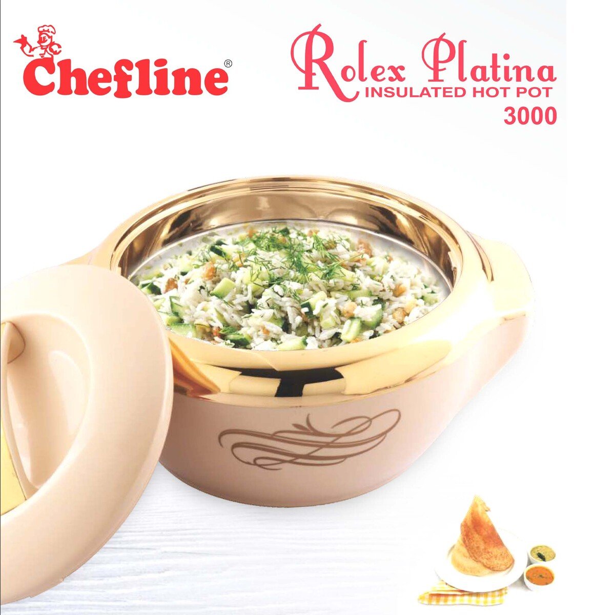 Chefline Hot Pot ROLX PLATINA 3Ltr IND