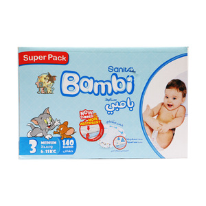 Sanita Bambi Baby Diaper Size 3 Medium 6-11kg 140pcs