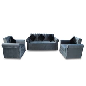 Design Plus Fabric Sofa Set 5 Seater (3+1+1) DP03 Grey