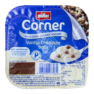 Muller Corner Yogurt Vanilla Chocolate Balls 124 g