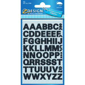 أفيري ملصقات التزيين علي شكل الحروف ألابجدية من A-Z ، عدد 130 ملصق / صفحتين ، صغير ، أسود ، 3780