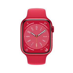 Apple Watch Series 8 GPS (PRODUCT)RED Aluminium Case with (PRODUCT) Red Sport Band-- 45 mm-- MNP43AE