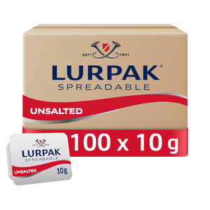 Lurpak Spreadable Butter Portions Unsalted 100 x 10 g