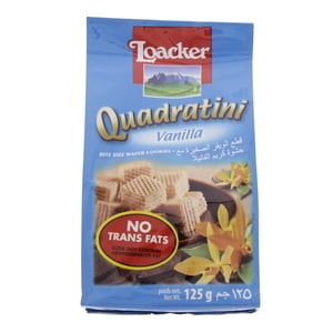 Loacker Quadratini Vanilla Cream Filled Wafer Cubes 125g