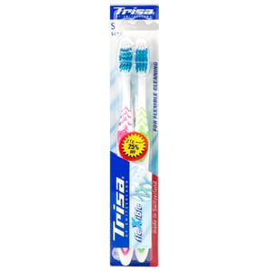 Trisa Toothbrush Flexible Soft Assorted Colours 2 pcs