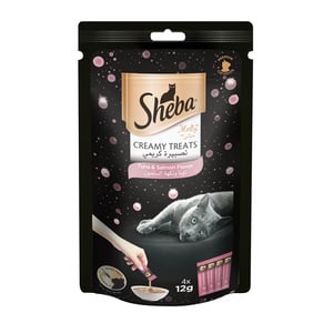 Sheba Creamy Treat Cat Food Tuna & Salmon Flavour 24 x 48 g