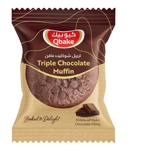 Qbake Triple Chocolate Muffin 6 x 60 g